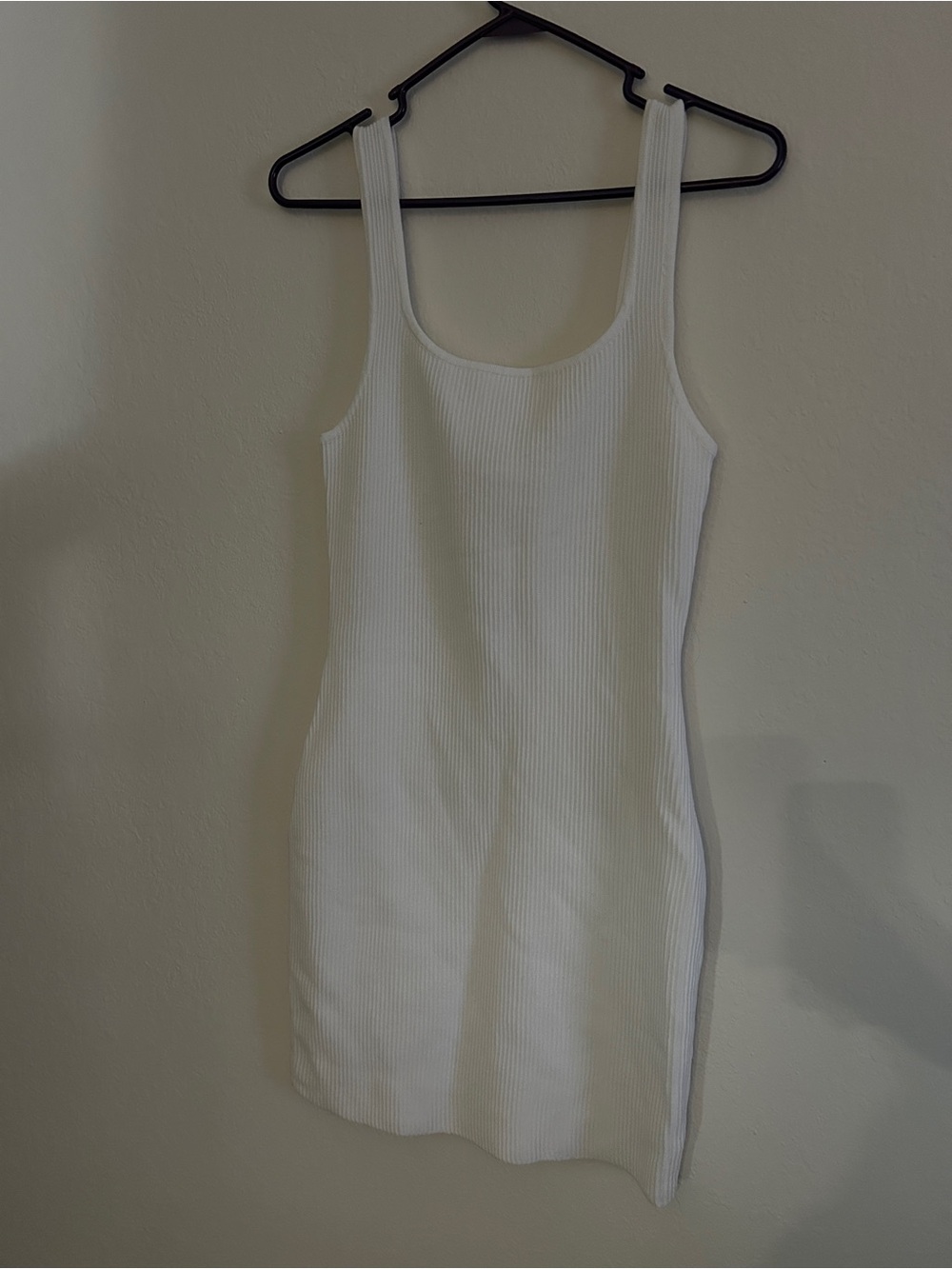 White Ribbed Tank Dress